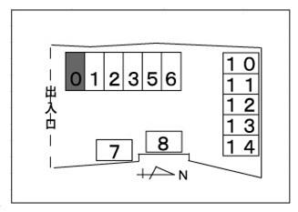 マタハリガレージの駐車配置図