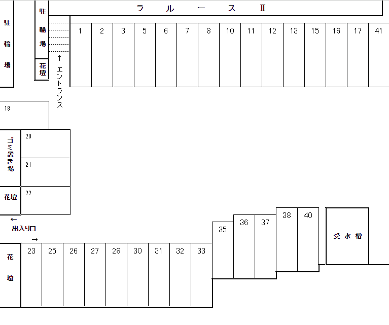 ラ・ルースⅡの駐車配置図