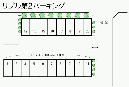 リプル第2パーキングの駐車配置図