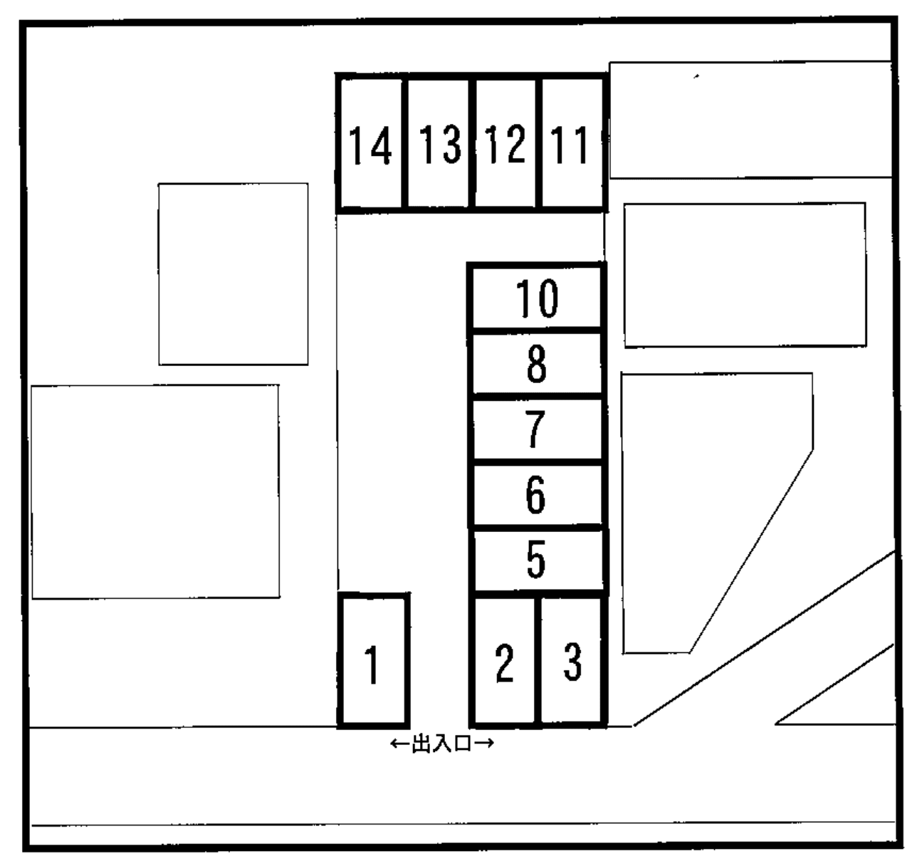 小川駐車場の駐車配置図