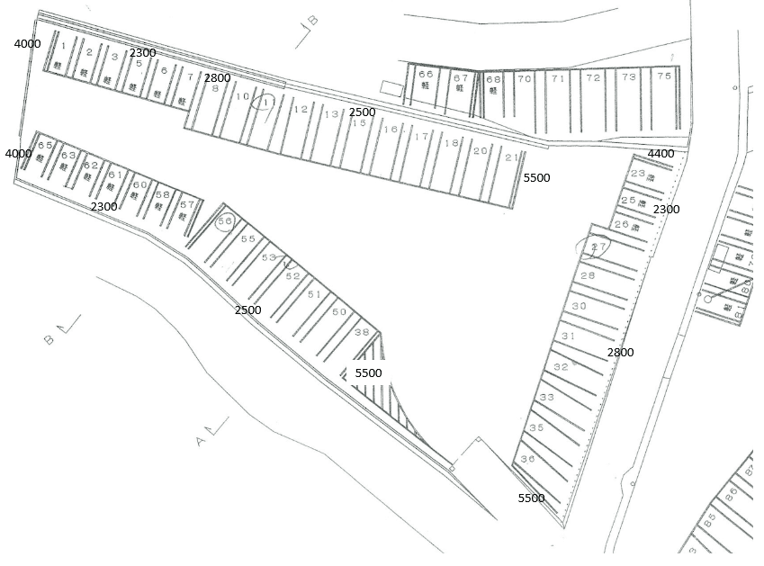 畑賀第一駐車場の駐車配置図