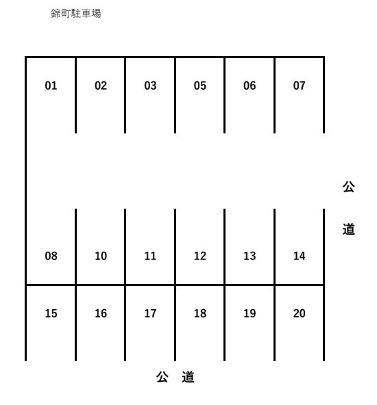 錦町駐車場の駐車配置図