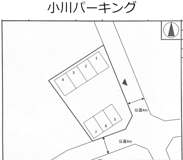 小川パーキングの駐車配置図