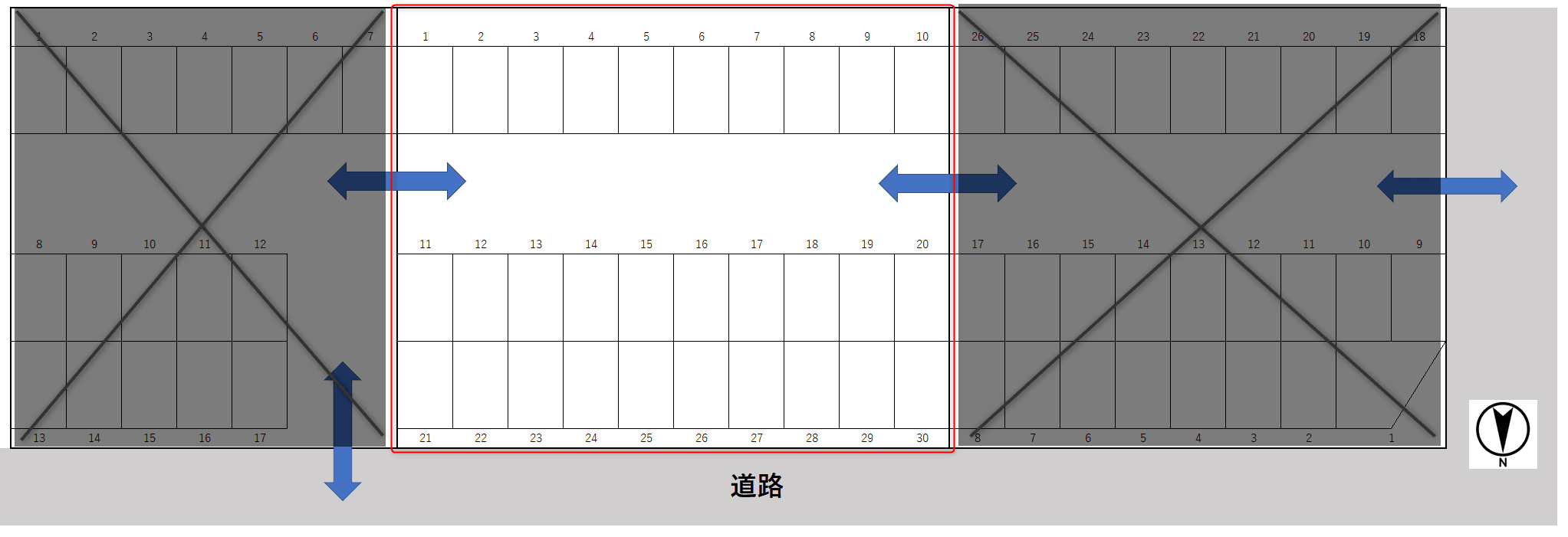 三光パークNo.2 の駐車配置図