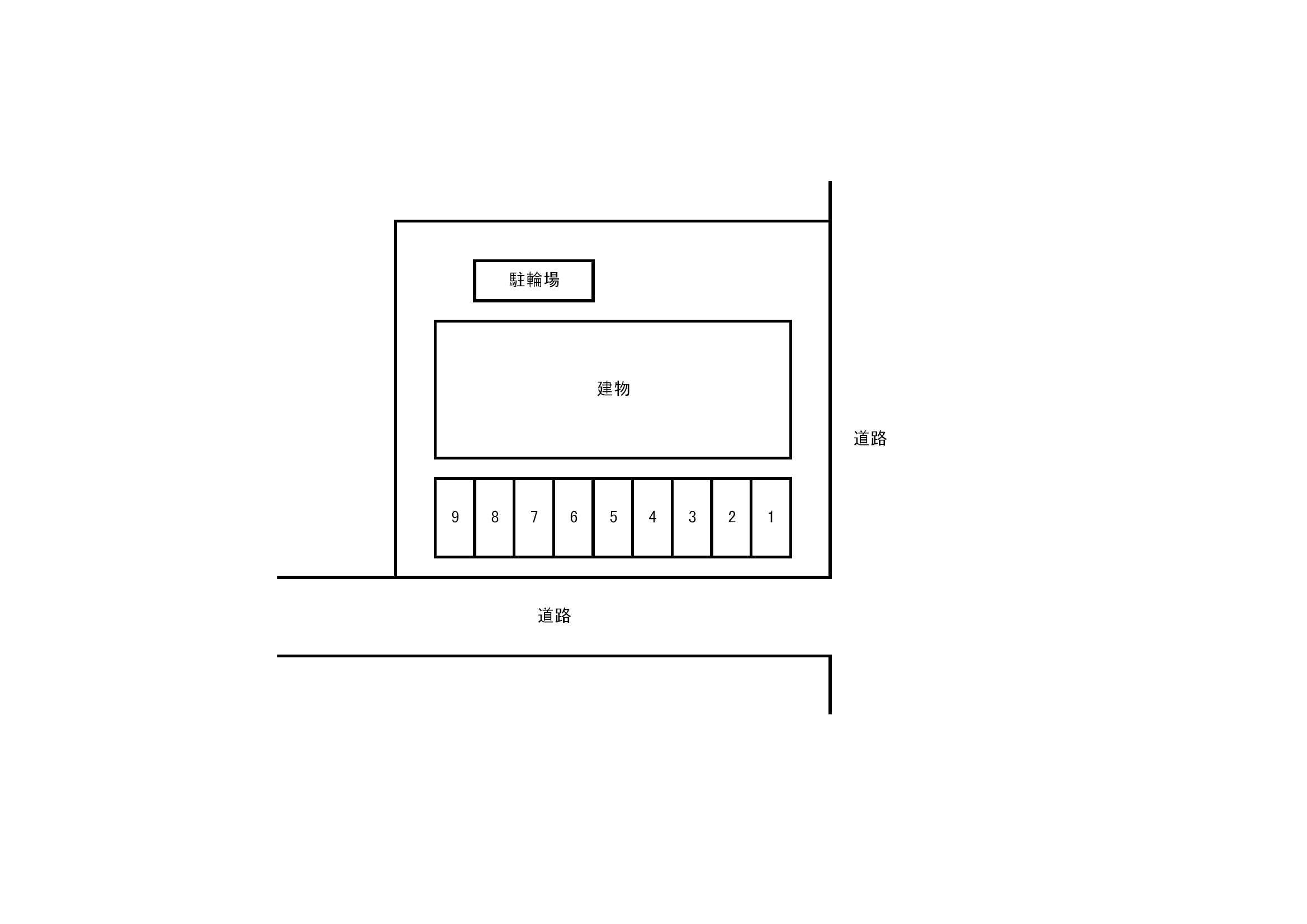 ハイツ万緑駐車場の駐車配置図