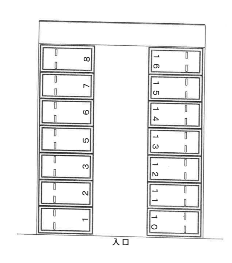 大宗コーポ駐車場の駐車配置図