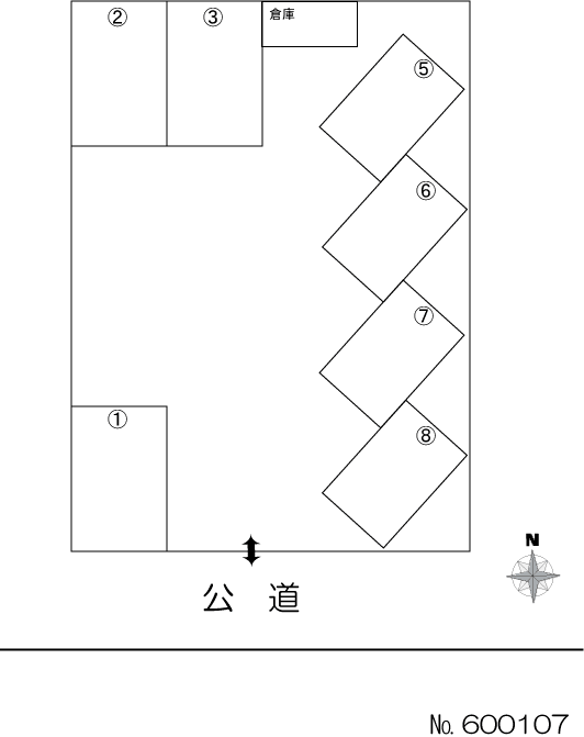 緑町緑ケ丘(尾関)駐車場の駐車配置図