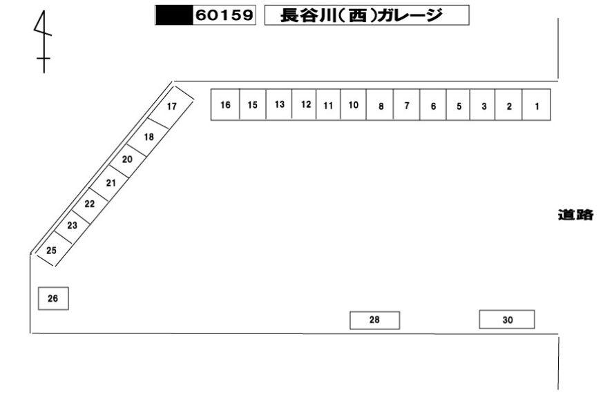 長谷川(西)ガレージの駐車配置図