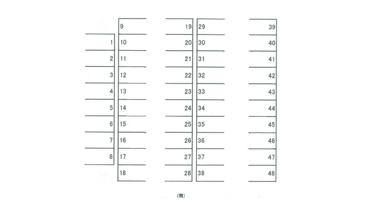 算所2丁目 勝田様駐車場の駐車配置図
