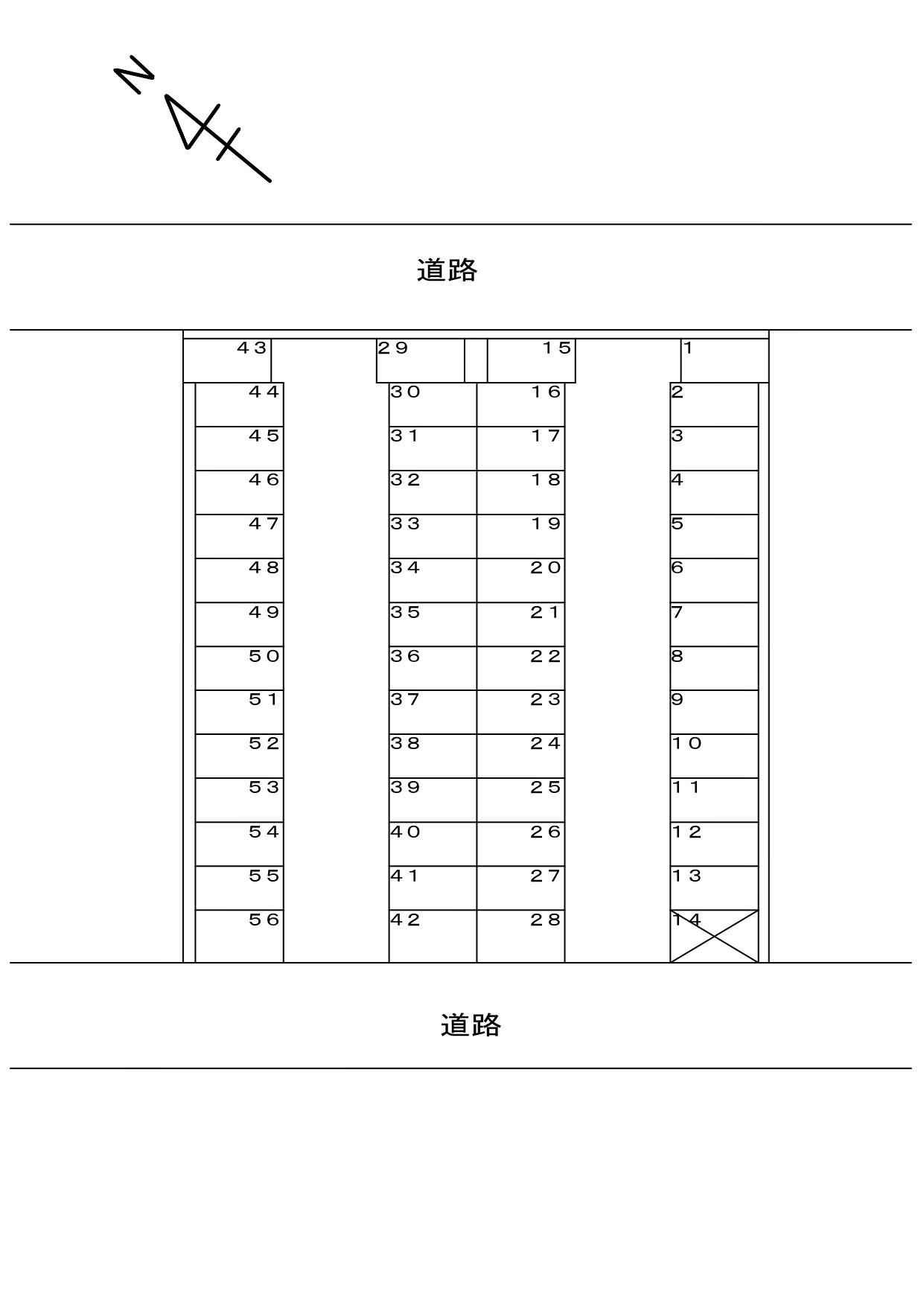 Kパーキング西都第4の駐車配置図