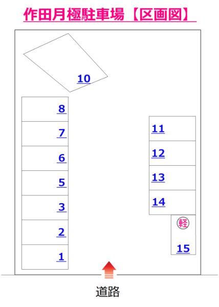 作田月極駐車場の駐車配置図