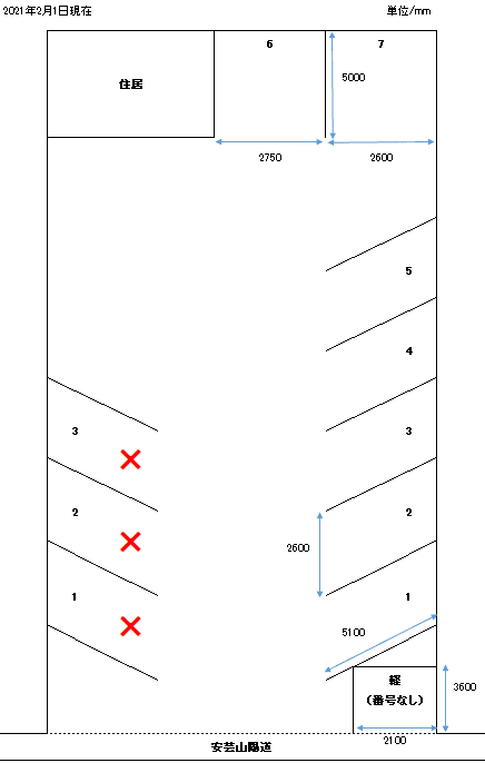 戸田駐車場の駐車配置図