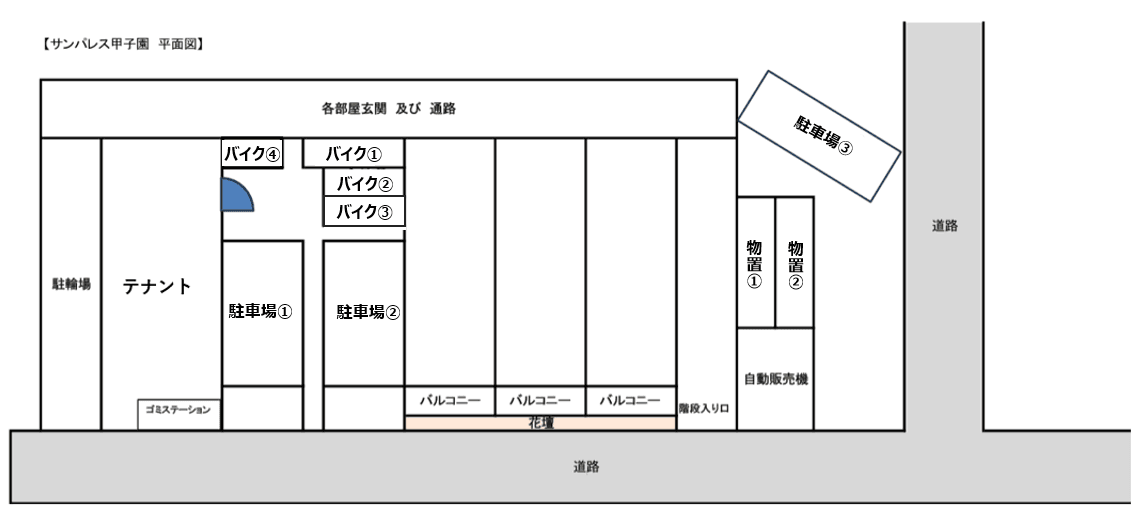サンパレス甲子園パーキングの駐車配置図