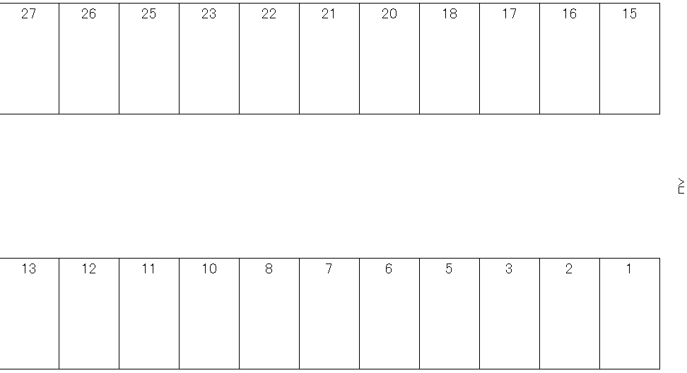 長谷川ガレージの駐車配置図