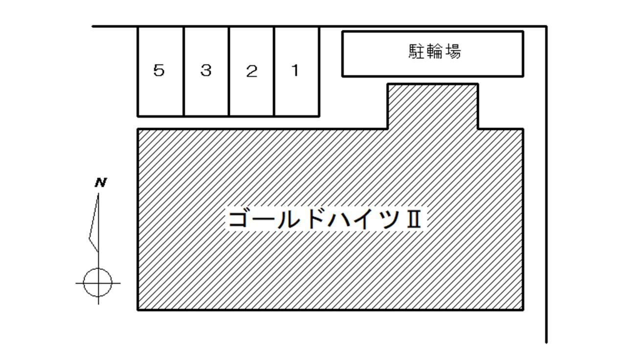 ゴールドハイツⅡ敷地内駐車場の駐車配置図