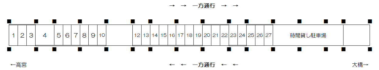 R-10地区駐車場の駐車配置図