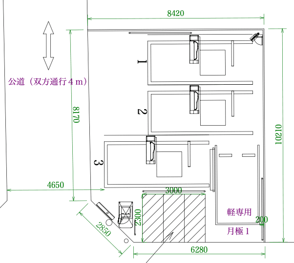 川越仙波町3丁目の駐車配置図