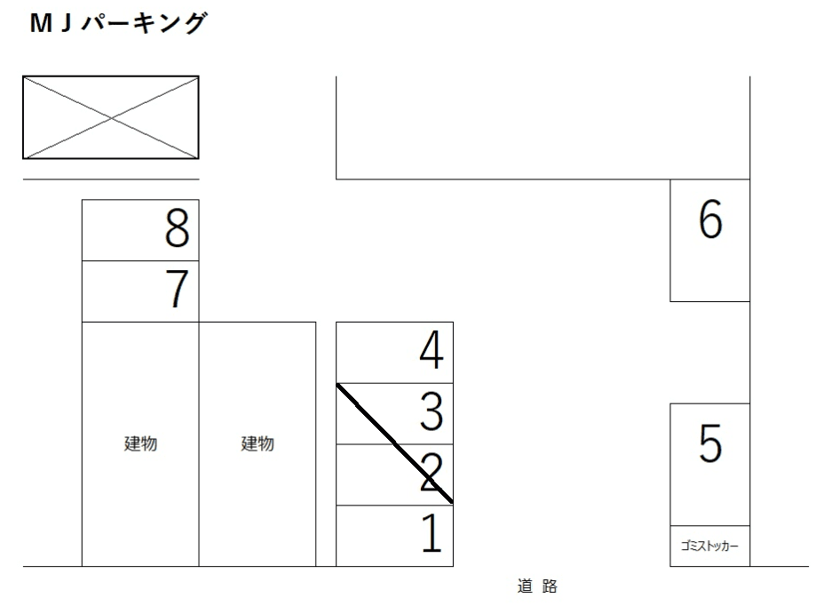 MJパーキングの駐車配置図
