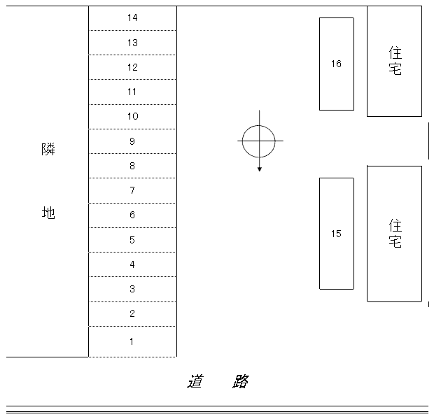 ISレジデンス月極駐車場 第二の駐車配置図