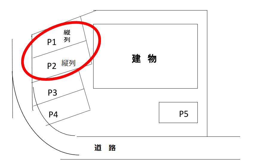 グレイスハイツ 敷地内駐車場の駐車配置図