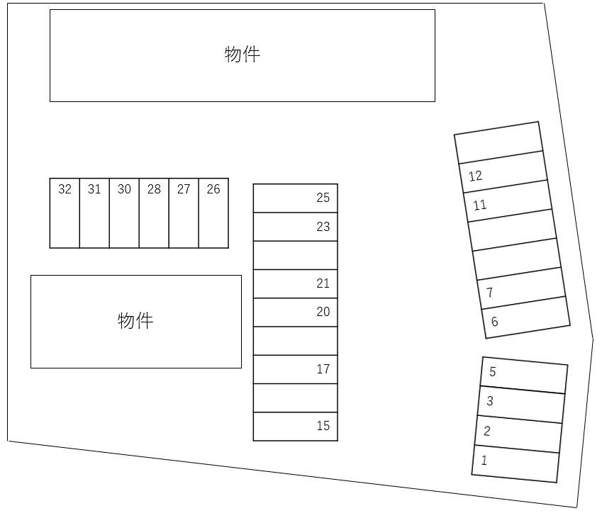 Green Note Aの駐車配置図