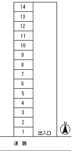 熊沢月極駐車場の駐車配置図