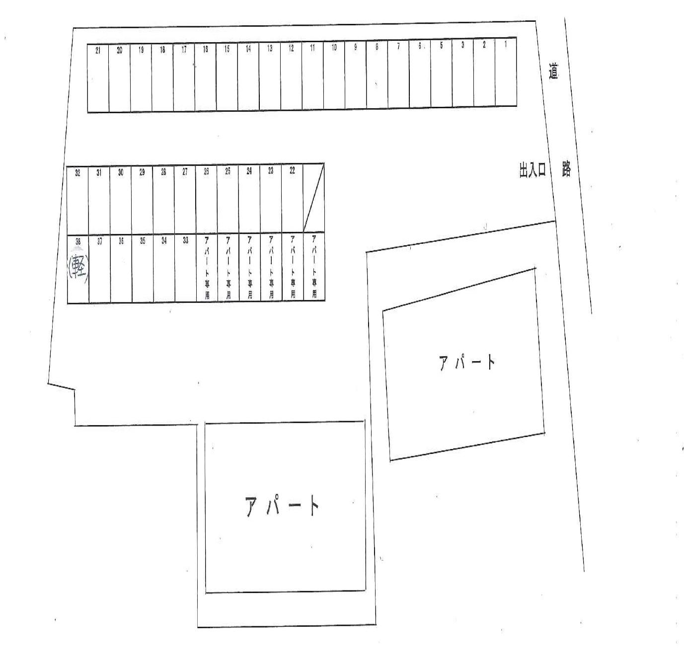 中戸田小塩駐車場の駐車配置図