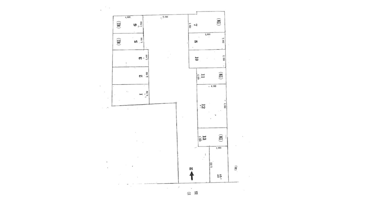 K(本町)駐車場の駐車配置図