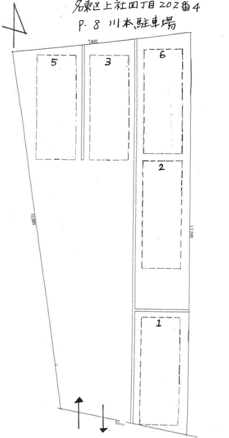 川本駐車場の駐車配置図