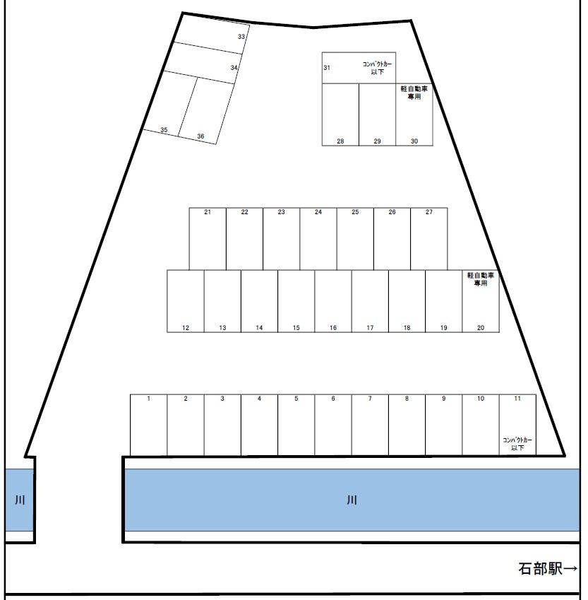 石部駅前山本パーキングの駐車配置図