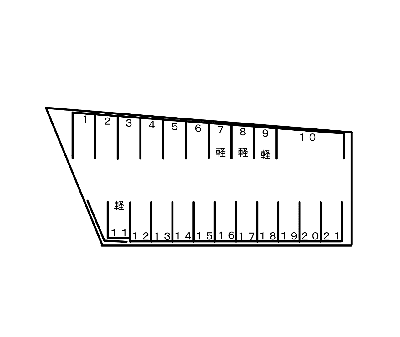 マルセイ駐車場の駐車配置図