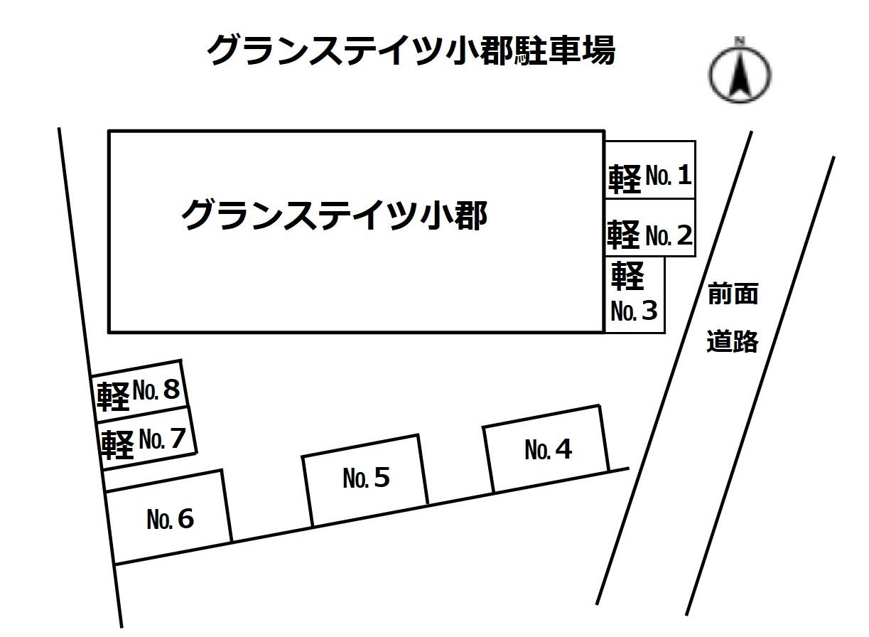 グランステイツ小郡駐車場の駐車配置図