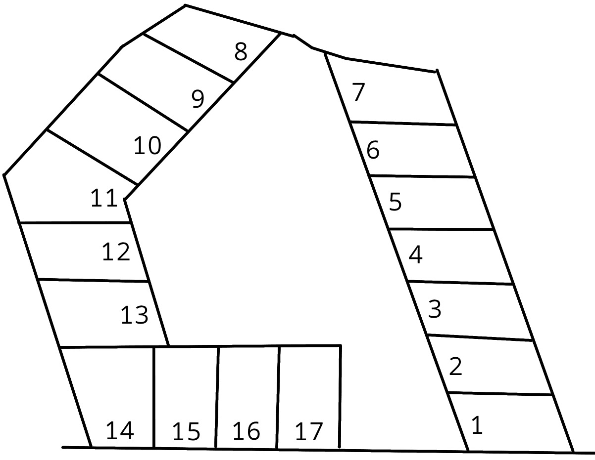 緑が丘駐車場の駐車配置図
