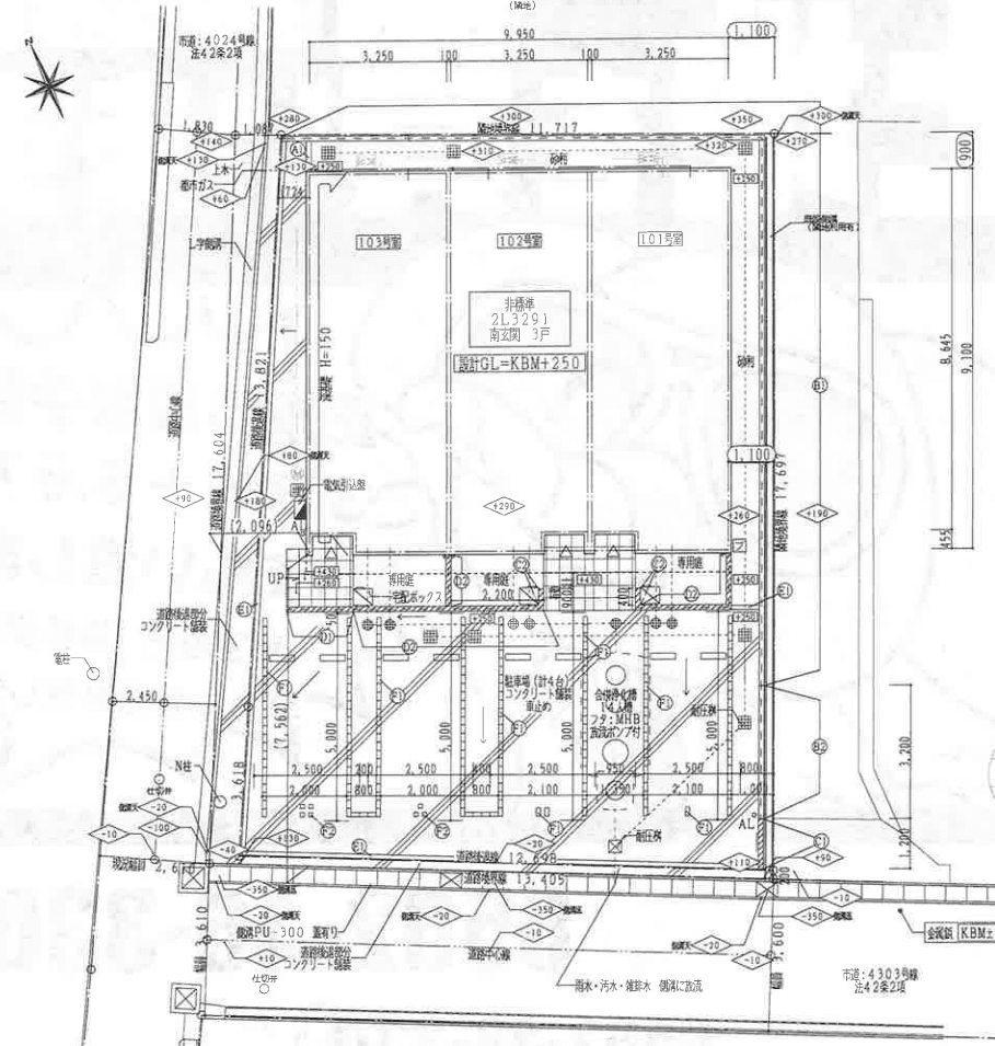 Maisonnettepark石橋の駐車配置図