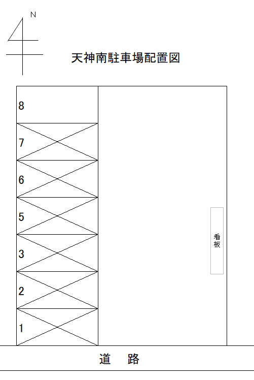 天神南駐車場の駐車配置図
