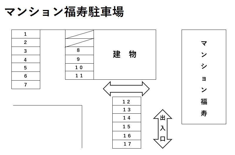 マンション福寿駐車場の駐車配置図