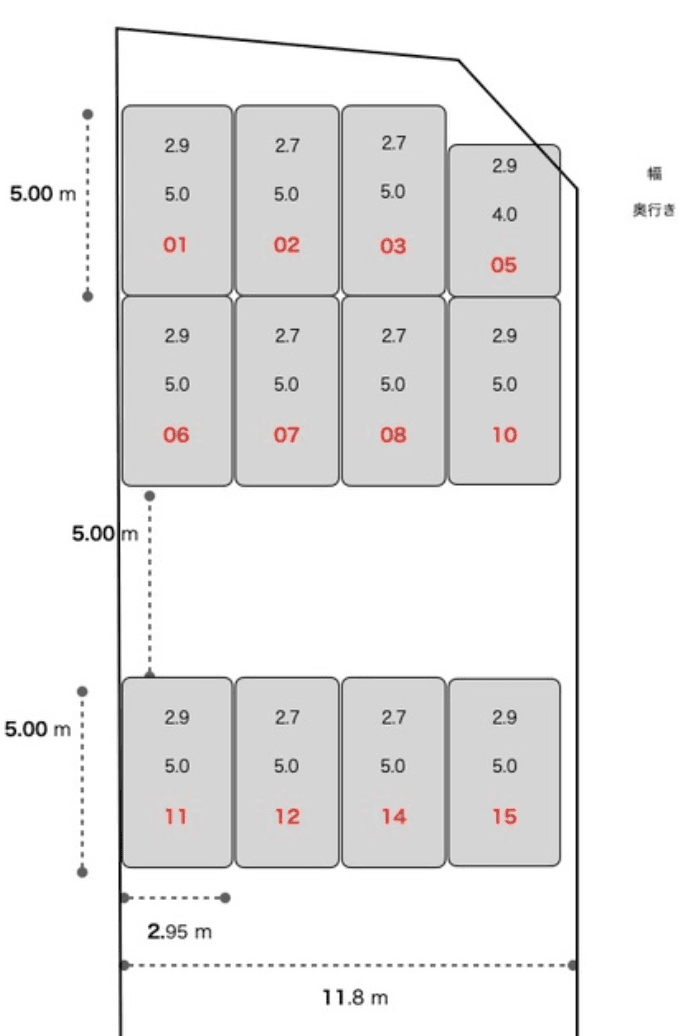 伊東東昭和町132駐車場の駐車配置図