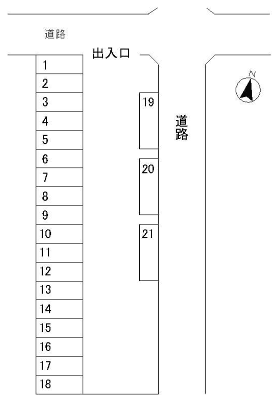 柿沼月極駐車場の駐車配置図