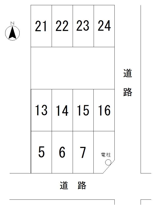 西八幡1丁目芦川月極駐車場の駐車配置図