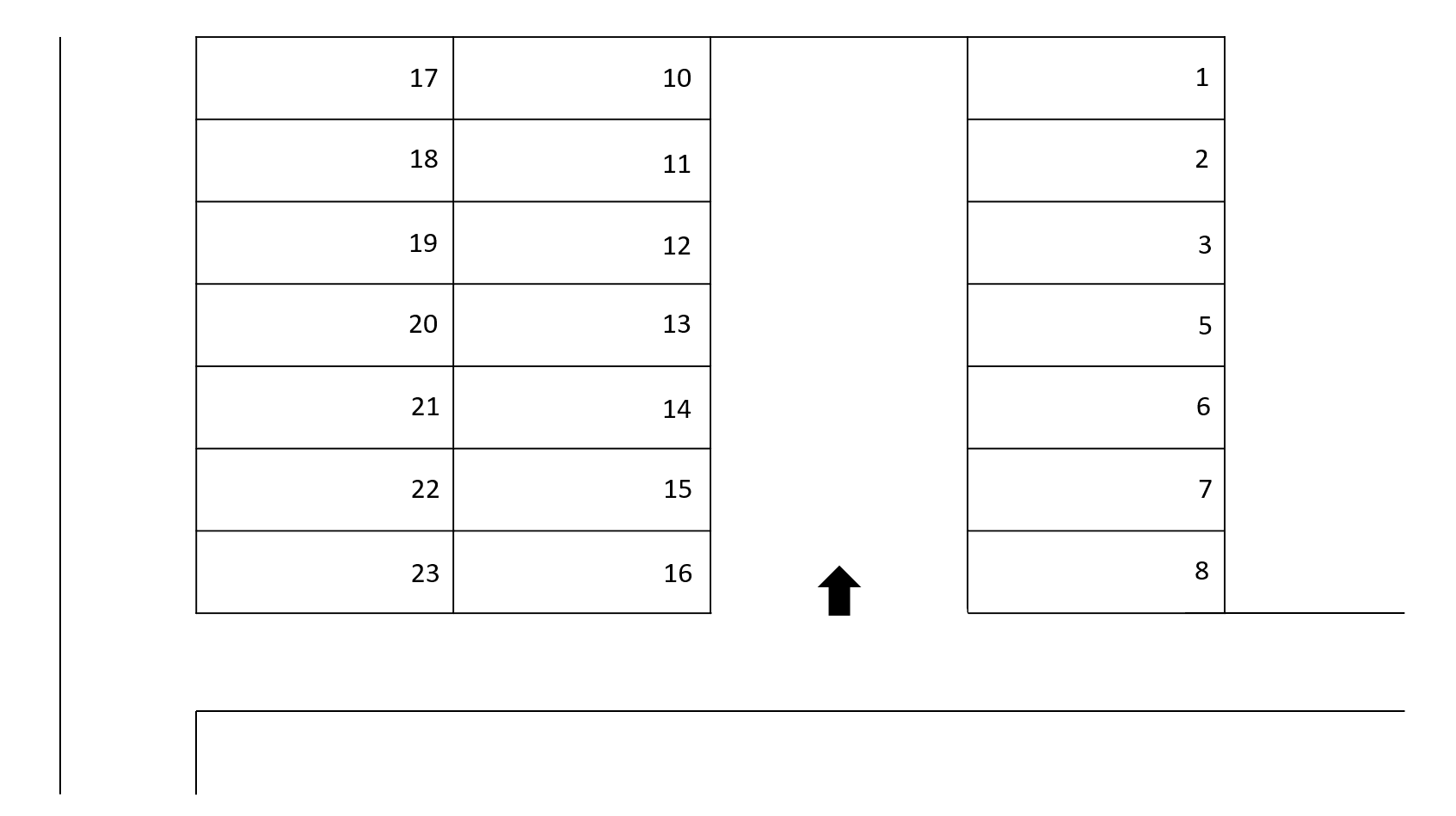海楽パーキングの駐車配置図