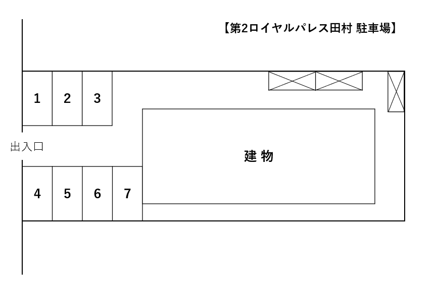 第2ロイヤルパレス田村の駐車配置図