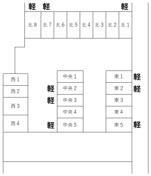 宮本町三丁目駐車場の駐車配置図