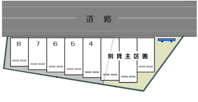 鈴木桜川駐車場(№04~№08)の駐車配置図