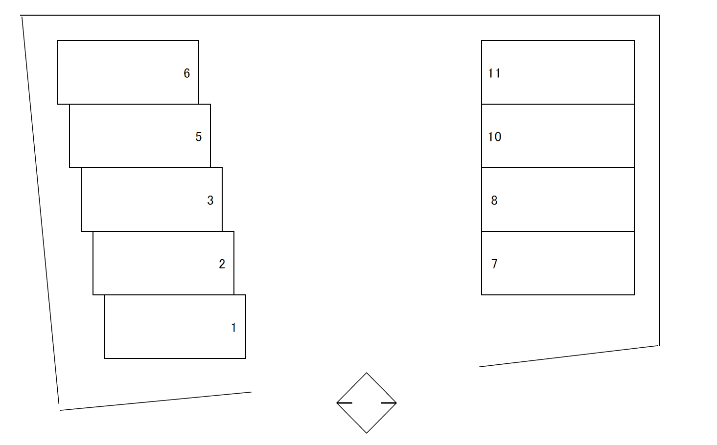 ワイズパーク野路の駐車配置図