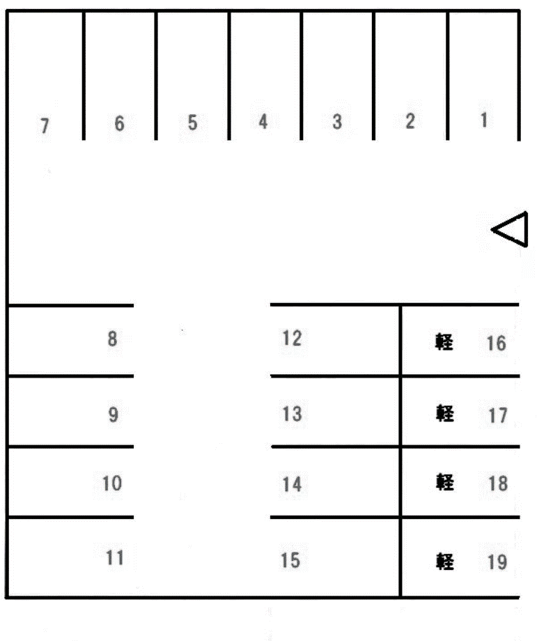 学研都市月極駐車場の駐車配置図