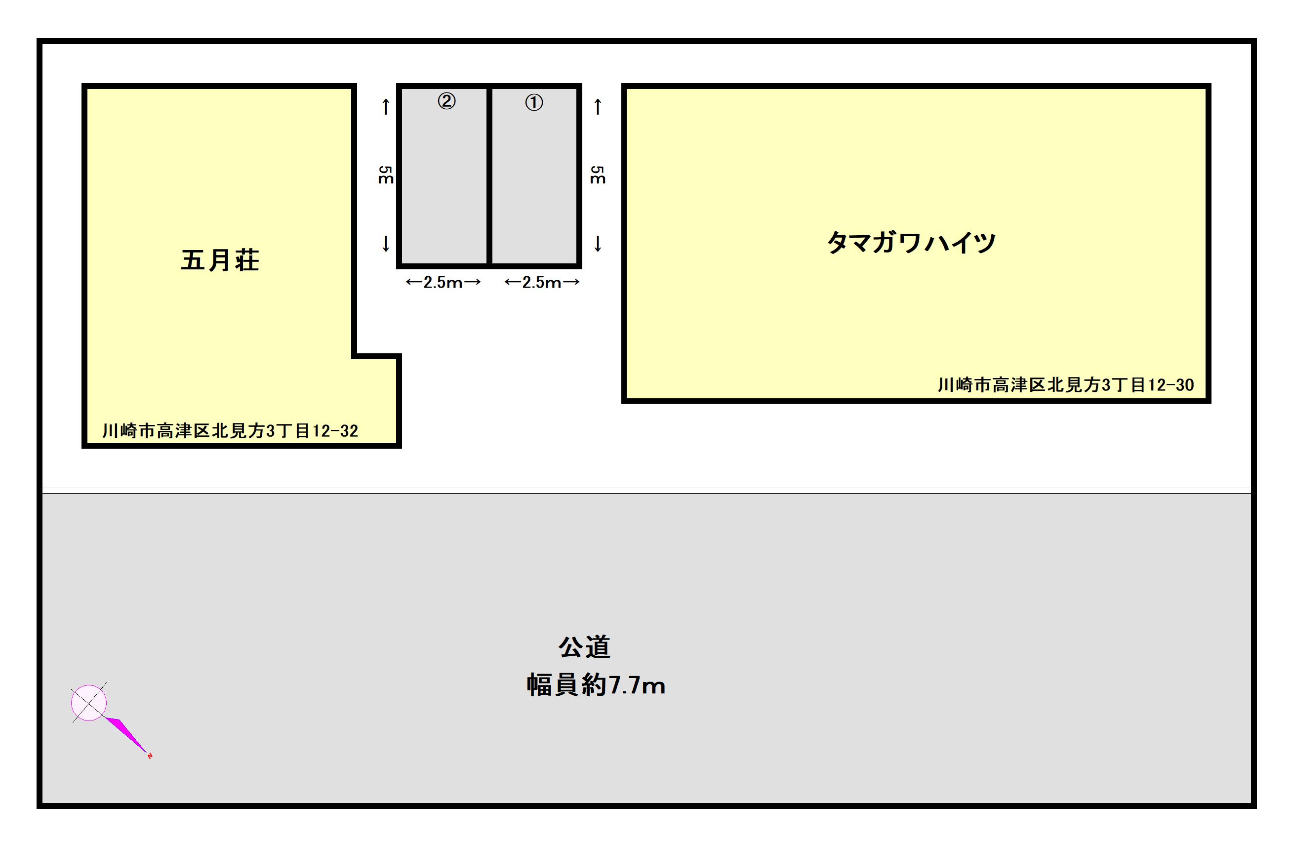 さつきハイツ駐車場の駐車配置図