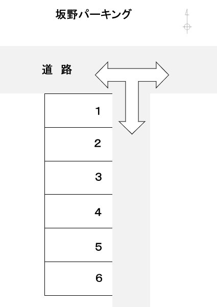 坂野パーキングの駐車配置図