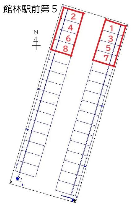 館林駅前第5の駐車配置図