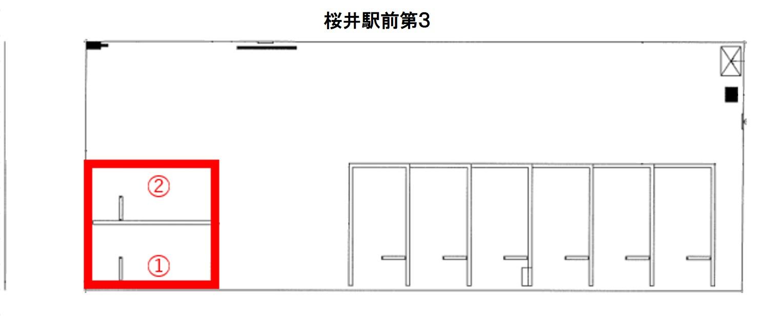 桜井駅前第3の駐車配置図