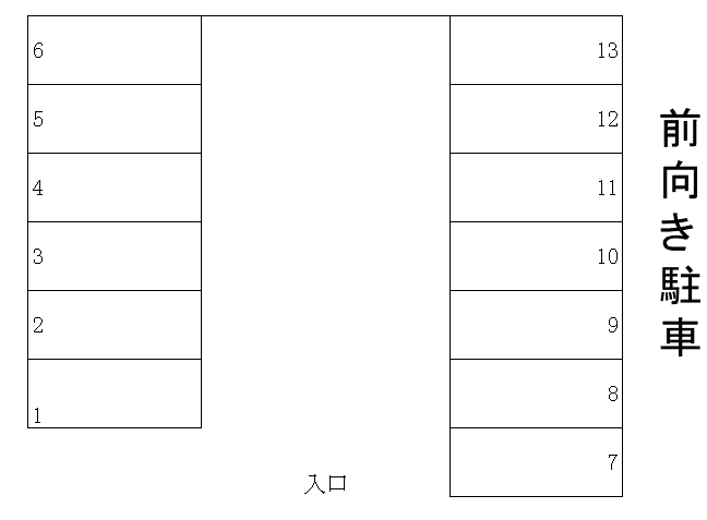 大沢第5月極駐車場の駐車配置図